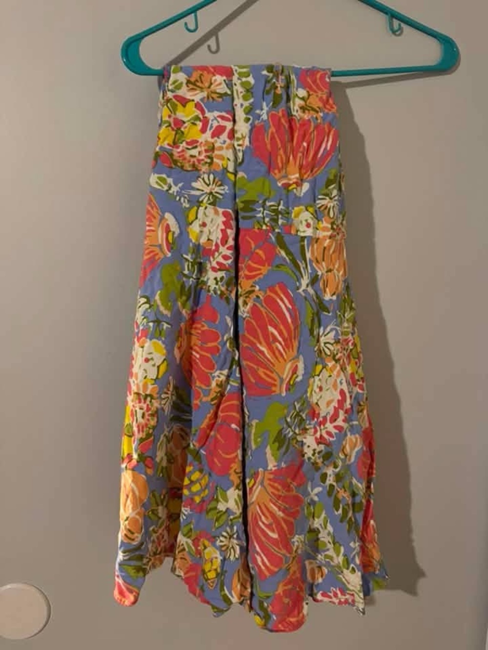 Matilda Jane Floral A-Line Skirt in Blue, Coral, Yellow, and Green